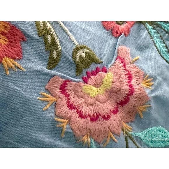 Johnny Was Camellia Embroidered Cotton Dress Size Small New With Tags - Picture 13 of 16